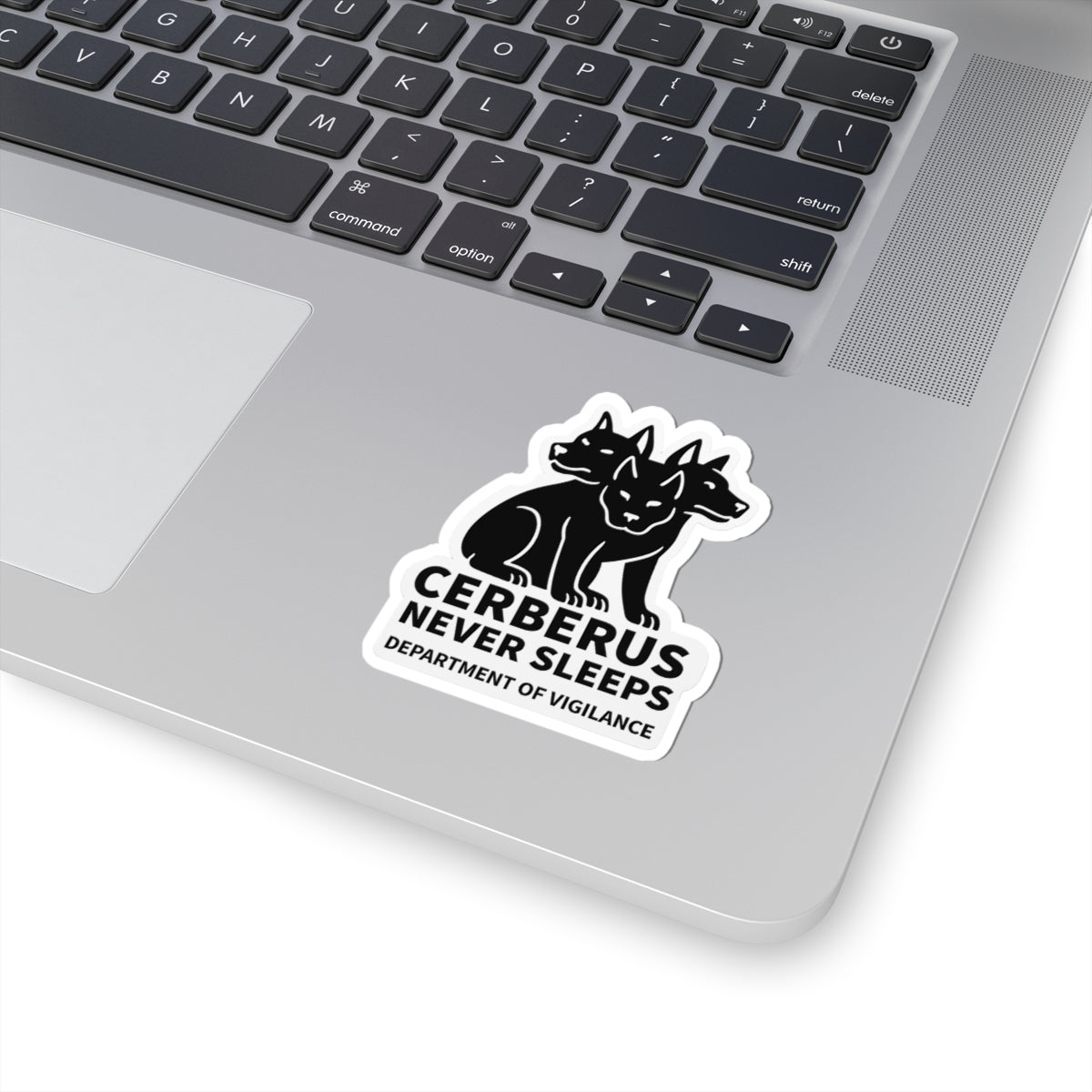 Cerberus Stickers - Never Sleeps, Dog Lover Decor, Laptop Decal, Gift for Pet Owners, Unique Wall Art