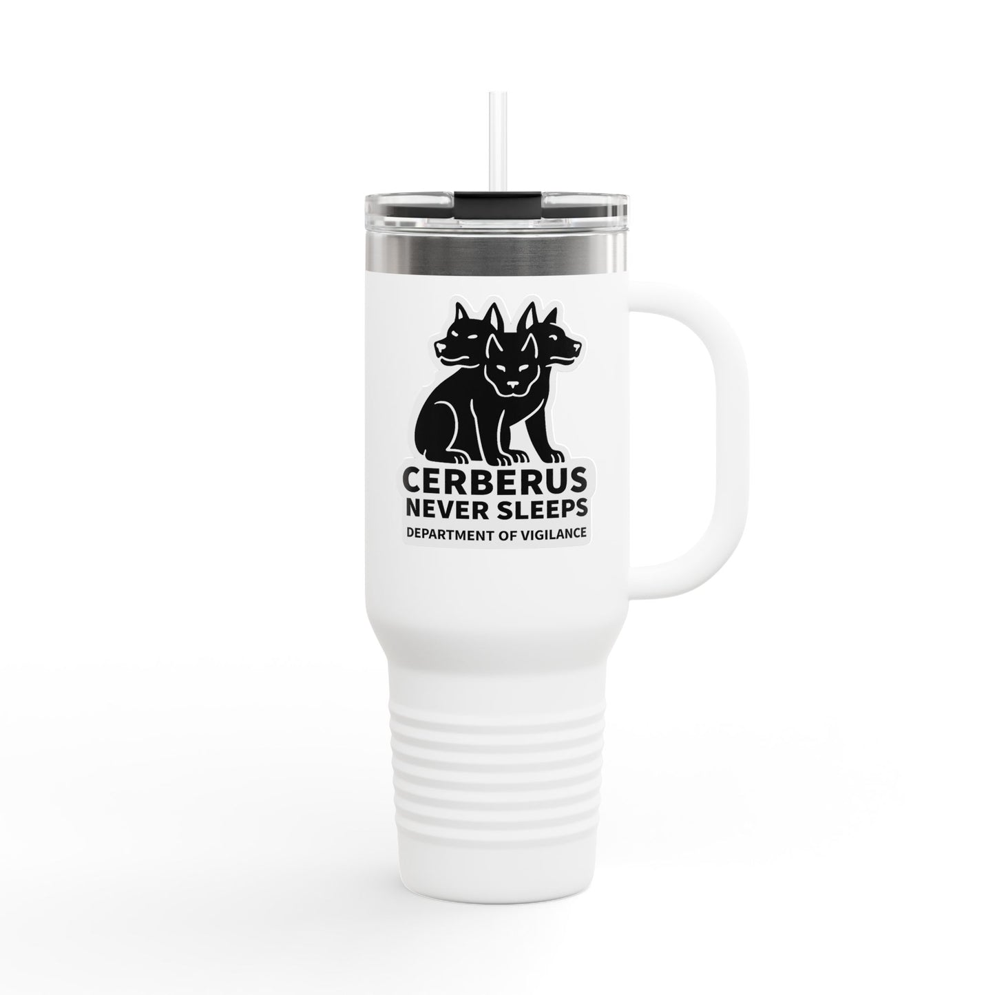 Cerberus Never Sleeps™ - 40 oz Insulated Travel Mug (Printed in the USA)