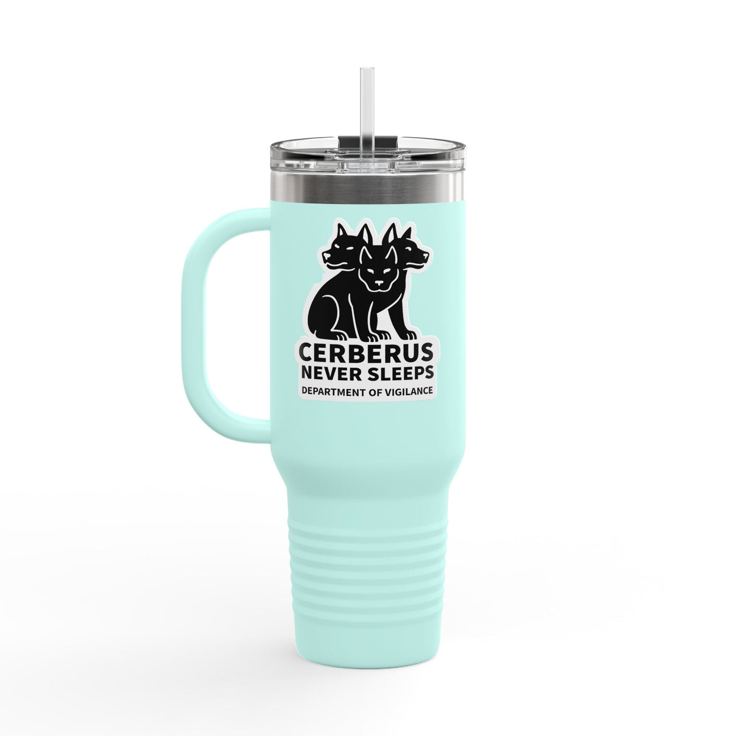 Cerberus Never Sleeps™ - 40 oz Insulated Travel Mug (Printed in the USA)