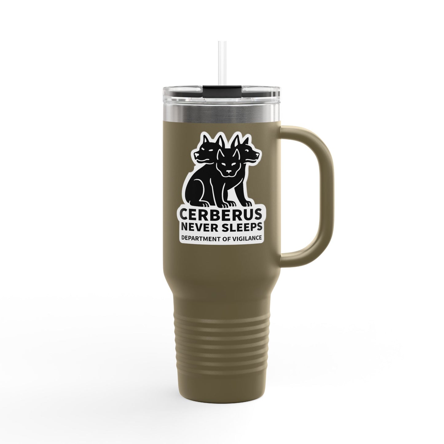 Cerberus Never Sleeps™ - 40 oz Insulated Travel Mug (Printed in the USA)