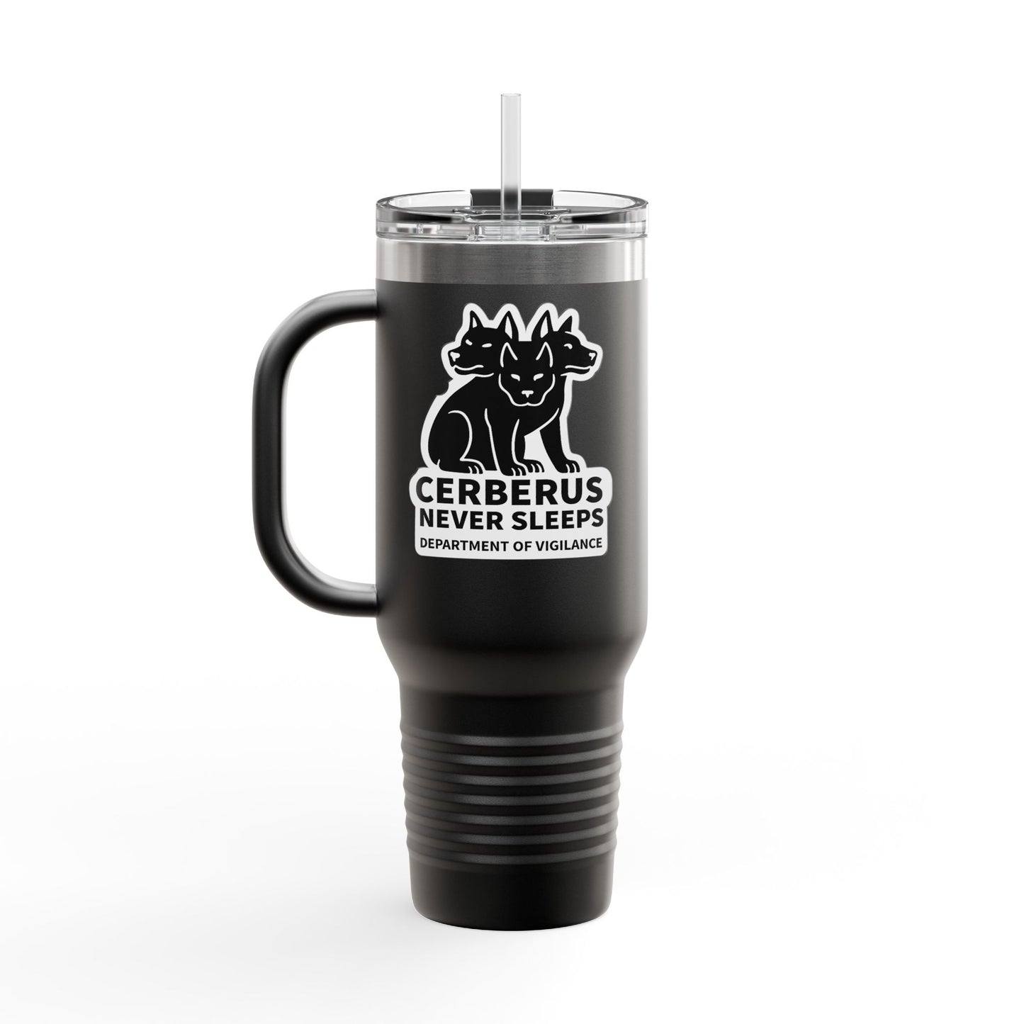 Cerberus Never Sleeps™ - 40 oz Insulated Travel Mug (Printed in the USA)