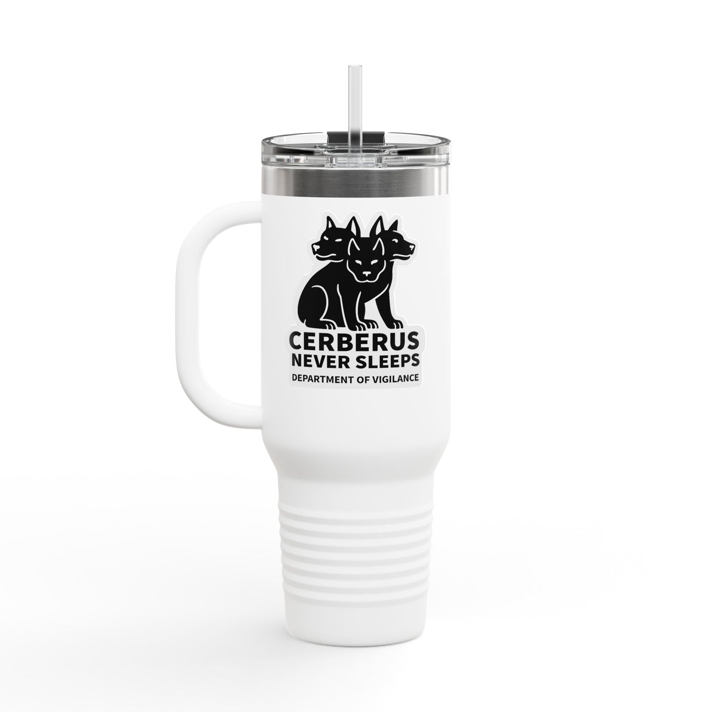 Cerberus Never Sleeps™ - 40 oz Insulated Travel Mug (Printed in the USA)