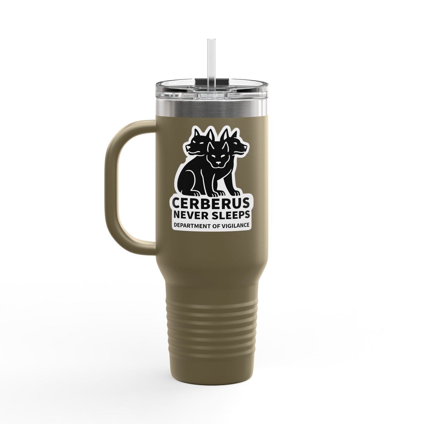 Cerberus Never Sleeps™ - 40 oz Insulated Travel Mug (Printed in the USA)